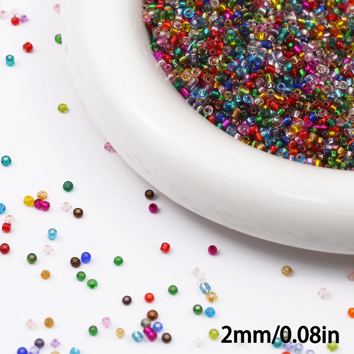 90g Transparent Glass Seed Beads for Jewelry Crafting and DIY Projects