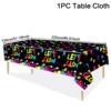 Let's Glow In The Dark Party Decorations Disposable Tablecloth Neon Party Tablecloths Glow Table Covers Birthday Party Supplies 6