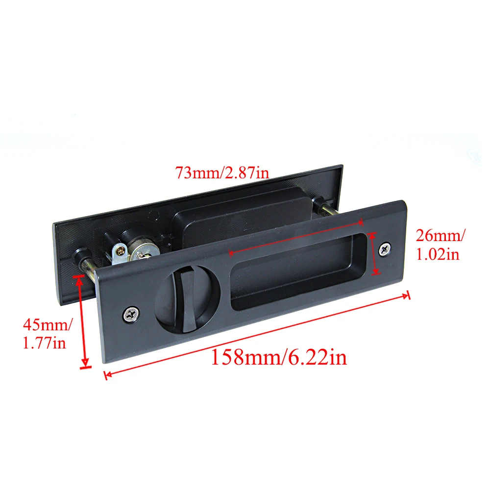 New Sliding Door Lock Bedroom Double-sided Spring Embedded Folding Door Hook Clasps Invisible Key Lock Furniture Hardware
