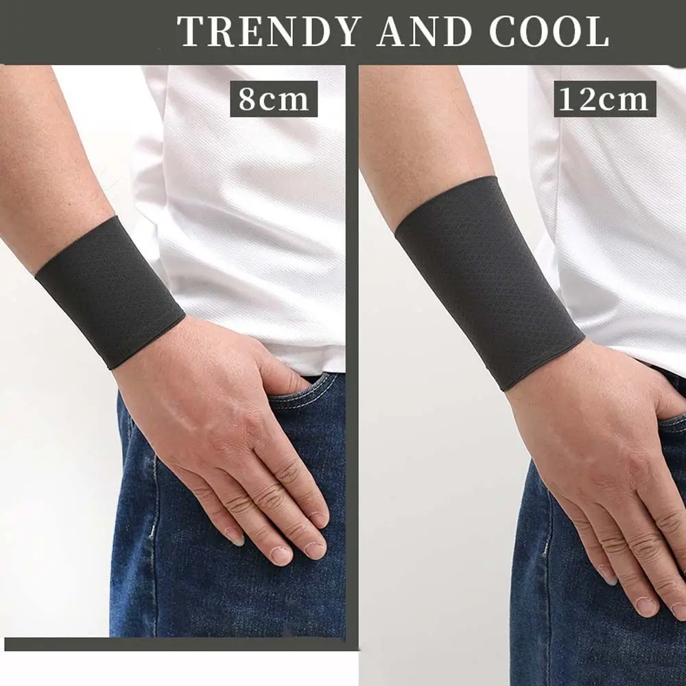 1Pair Golf Solid Color Outdoor For Men Women Unisex Ice Silk Sleeves Sports Wristband Cycling Arm Sleeves Sunscreen Wrist