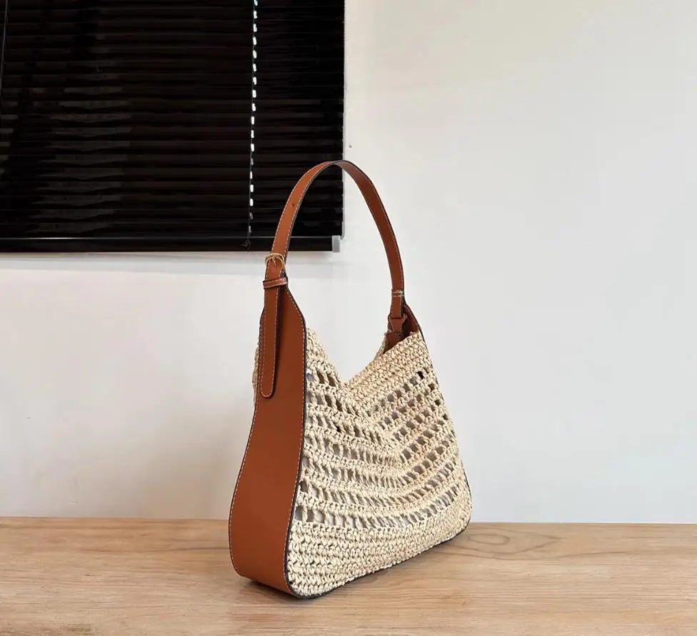 Summer Straw Woven Bag for Women Shoulder Bag Raffia Paper Rope Boho Beach Handbags Casual Messenger Crossbody Bag Female Purse