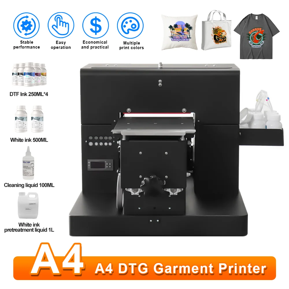 

A4 DTG Printer Direct to Garment DTG Printer for Dark and Light T-shirt Clothes A4 L805 T-shirt Printing Machine DTG Printer A4