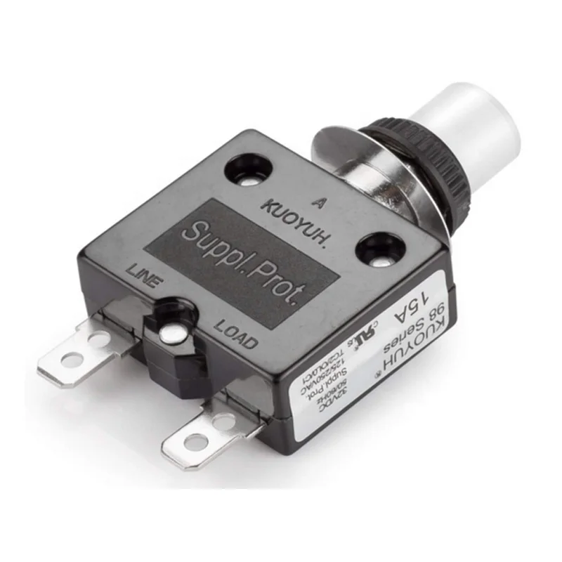 KUOYUH 98 series 15A Manual Reset Thermal Overload protector switch 3A-50A straight pin screw pin Mini Circuit Breaker