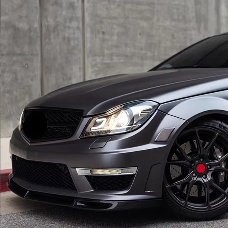 탄소 섬유 프론트 범퍼 립 스플리터, V 스타일 바디 키트, 메르세데스 벤츠 AMG W204 C63 2012-2014 에 적합