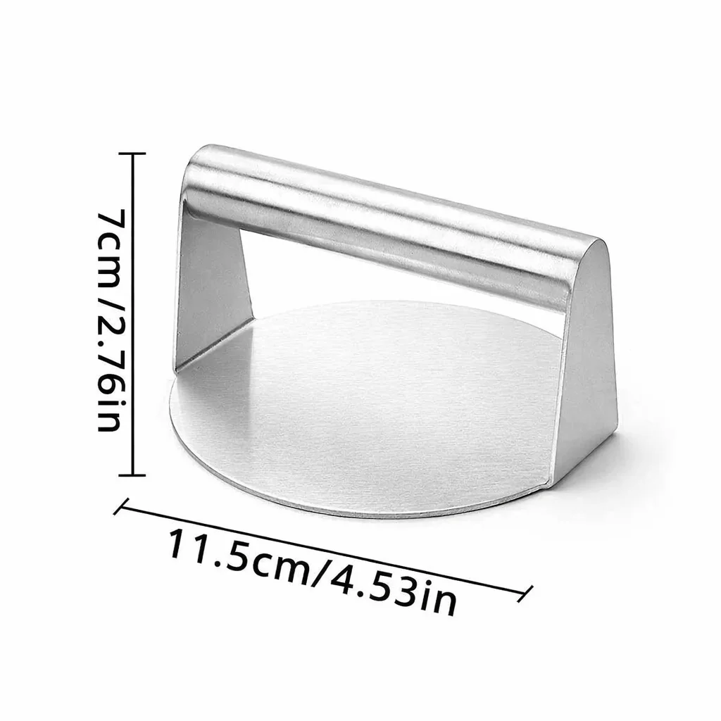 Stainless Steel Smash Burger Press for Perfect Hamburger Patties – Circular Meat Press Mold for Deli Meats & Kitchen Accessories 6
