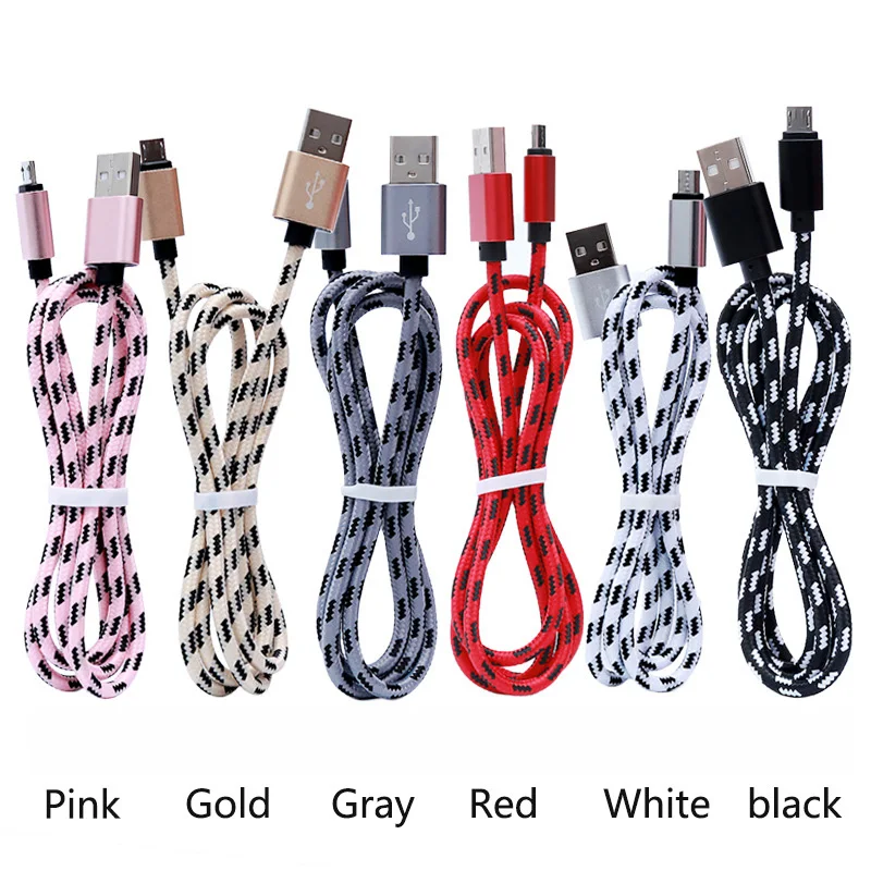 Premium Nylon Braided Micro USB Data Sync Charger Cable - Multiple Lengths Available