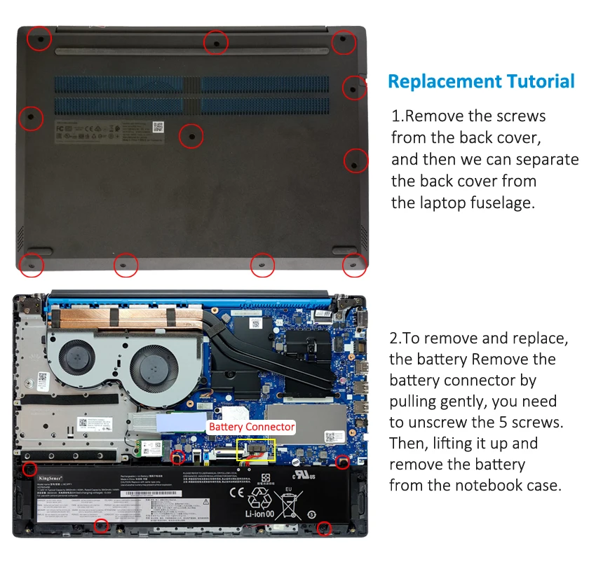 Bateria do Portátil de Kingsener L18c3pf1 L18m3pf1 para Lenovo Ideapad L34015irh L340-17irh Séries de Jogos 5b10t04975 11.52v 45wh - Imagem 4