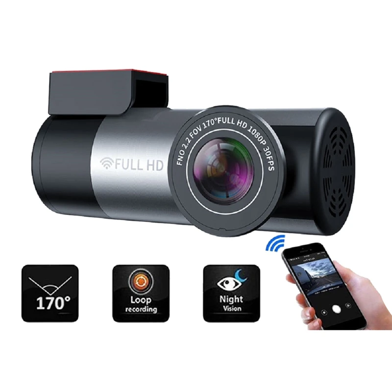 

Автомобильный видеорегистратор с Wi-Fi, разрешением 1080P