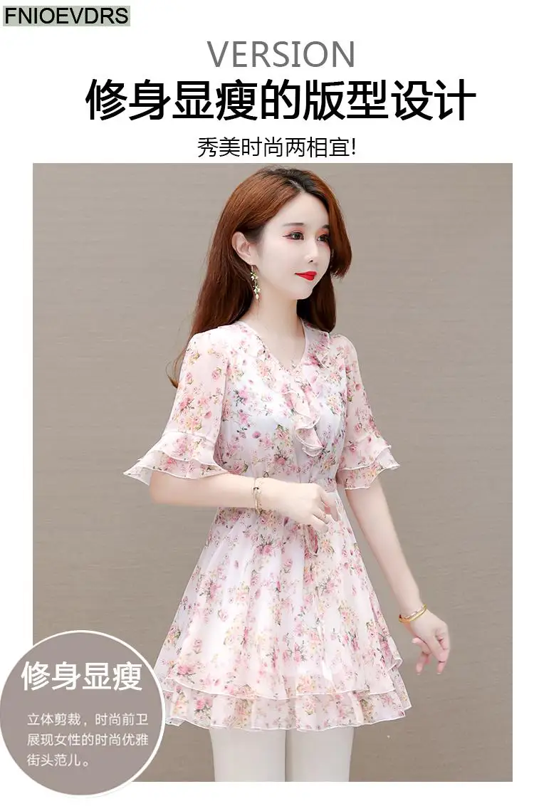 M-5XL 2023 Clothes Clothes Women European Style Elegant Basic Shirt Floral Print Retro Ruffles Belly Tunic Peplum Top Blouses