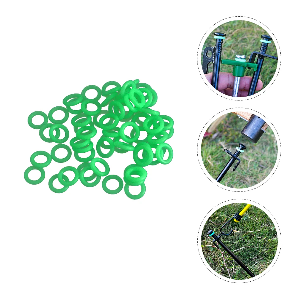 

50 Pcs Ground Nail Luminous Circle Stake Rings Camp Tent Pegs Accessories Shine Night Vision Fluorescent Plastic Camping Tents