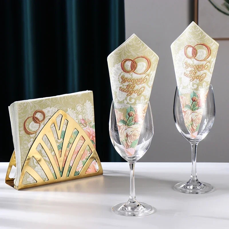 20pcs/Pac Creative Napkins Color Printing Paper Napkins Ring&Flower Arrangement Paper Hotel Party Wedding Birthday 2 Ply