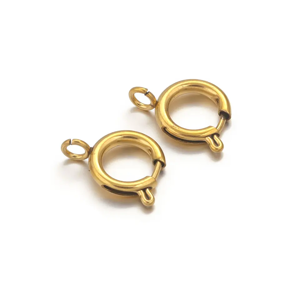 Beebeecraft 1 Scatola 15 Set Chiusure A Levetta Chiusure Placcate Oro 18K Chiusure per Gioielli Connettori Anello Tondo Toggle T Bar Set per Collana