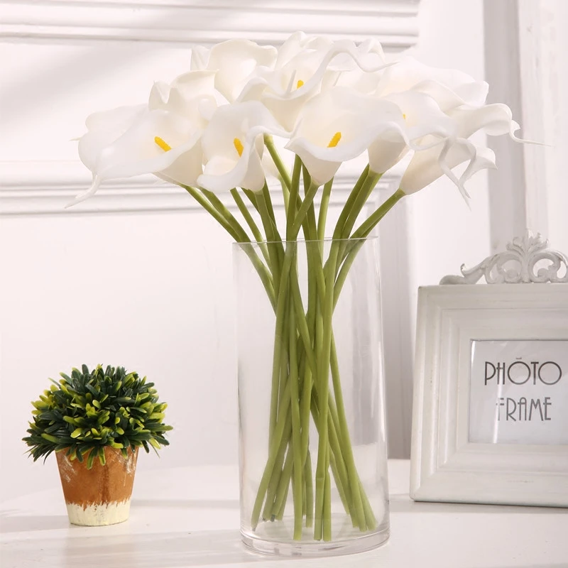 Artificial Calla Lily Wedding Bridal Bouquet Heads Fake Flowers DIY Home  Decor