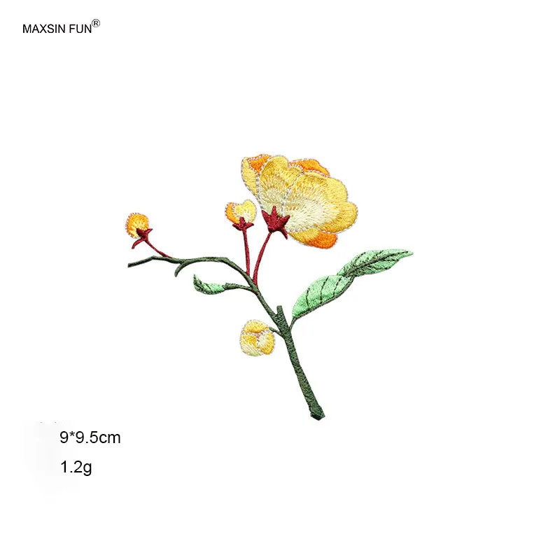 Begonia-Blumen-Aufnäher zum Aufbügeln, Dekoration im Retro-Stil, Heißklebstoff zur Reparatur kleiner Fehler in Kleidung, 2 Stück – Detail 6