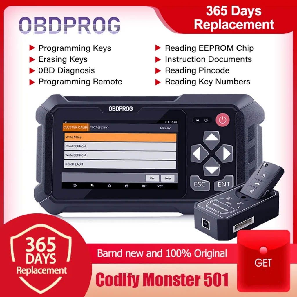 OBDPROG 501 자동차 키 프로그래머 진단 도구, 고정 핀 코드 리더, 자동차 스마트 키, 원격 프로그램, 자동차 도구, OBD2