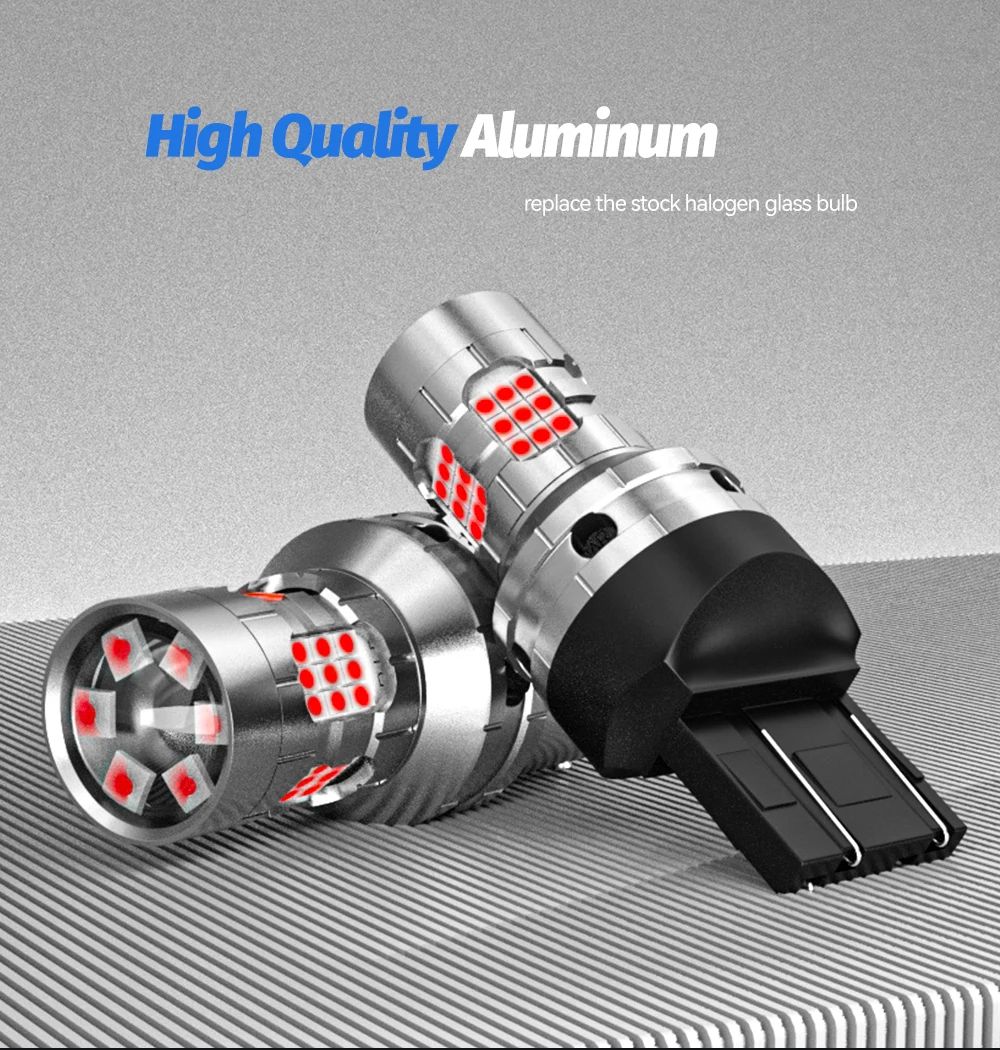 2 Stück LED-Bremslicht 1157 BAY15D P21/5W 1156 BA15S P21W 7506 7443 W21/5W T20 3157 P27/7W T25 Canbus NO Error Zubehör Rot – Detail 9
