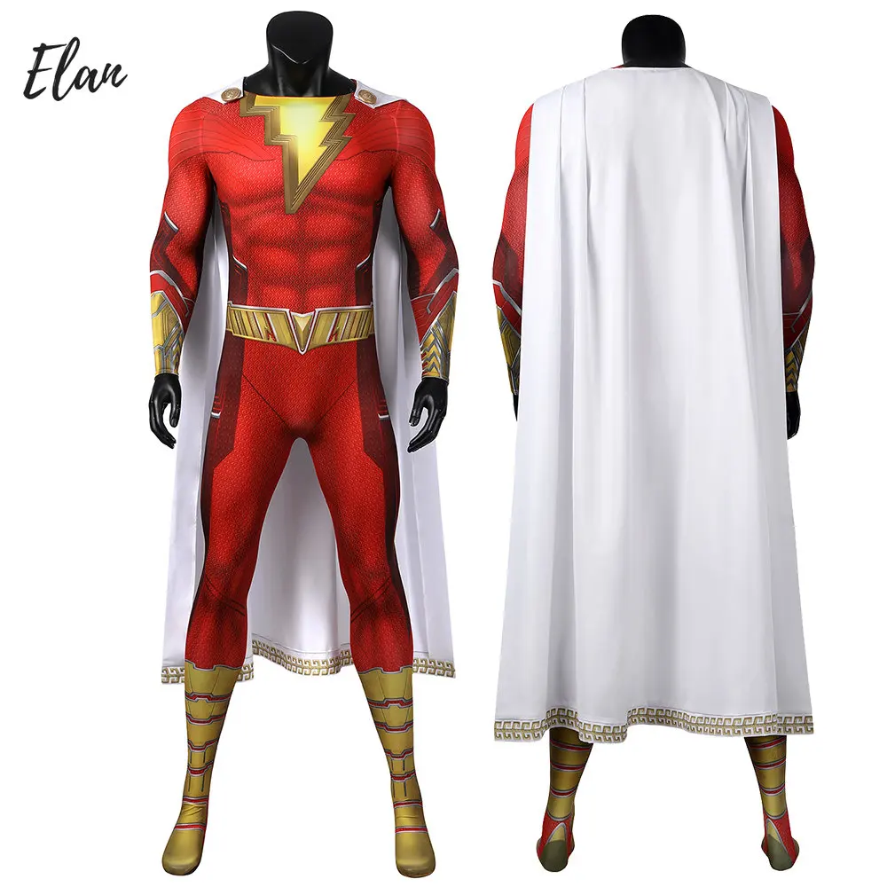 Disguise Billy Zentai Suit Red Man Cosplay Costume Outfit with Suit and Cloak 3D Printed Halloween Spandex Bodysuit