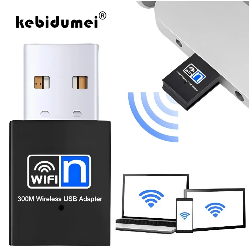 300Mbps 무선 USB 와이파이 어댑터 USB 2.0 802.11N 와이파이 수신기 동글 2.4G 무선 네트워크 카드 데스크탑 노트북 윈도우용