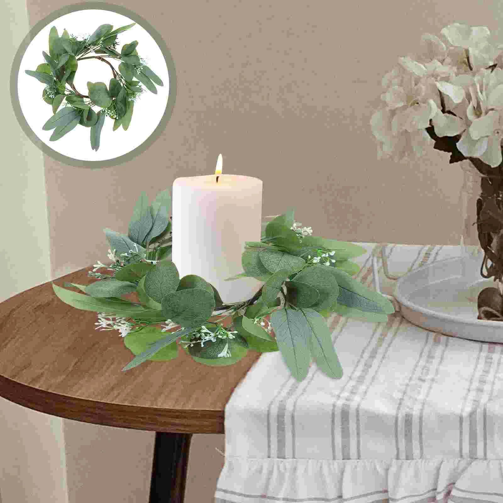 

2 Pcs Simulated Garland Ring Eucalyptus Christmas Garland For Spring Decorations