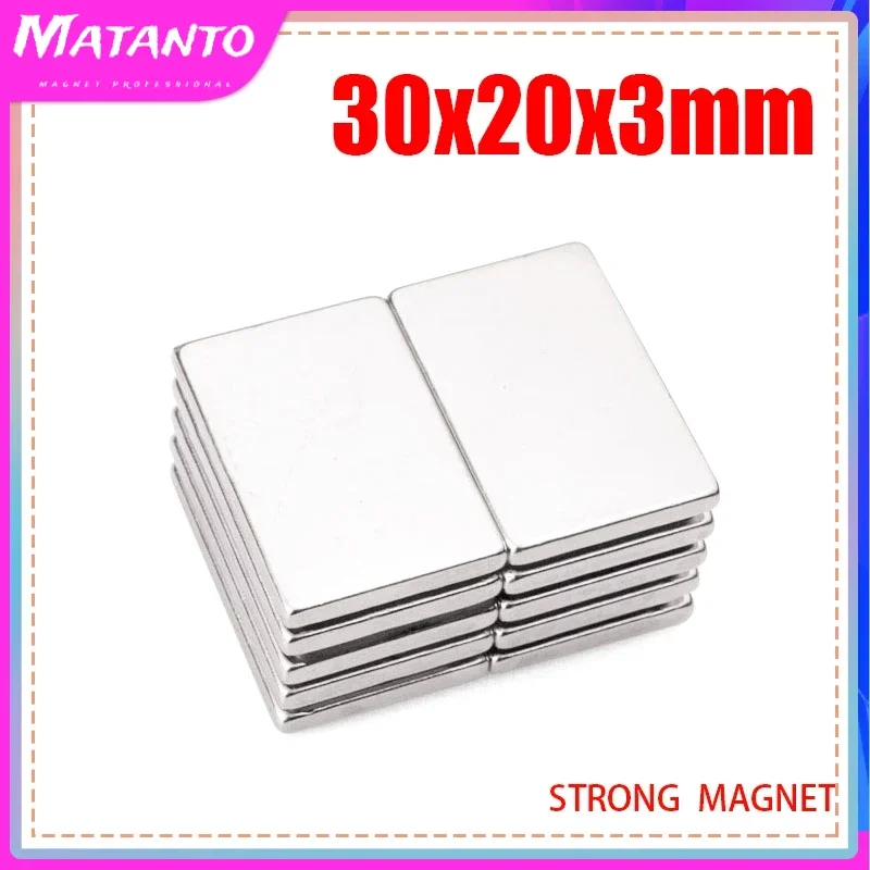 

2/5/10/20/50PCS NdFeB Strong Rare Earth 30x20x3mm Magnet Block Rectangular Magnetic N35 Permanent Neodymium Magnets 30X20X3 mm