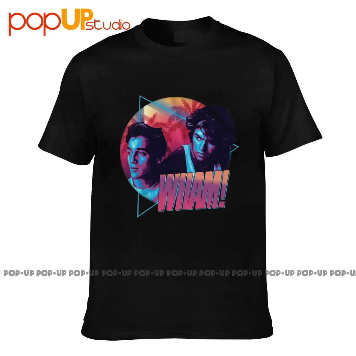 Wham George Michael Miami Vice Pop Music Neon Album Photo T-Shirt Tee Shirt New Hip Hop