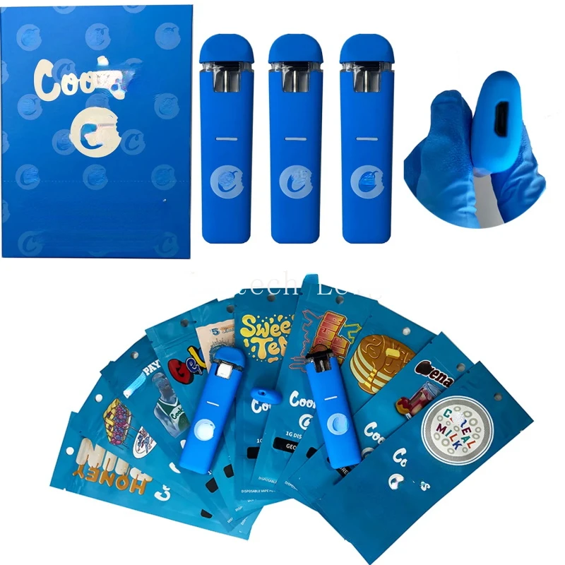 充電式の青いクッキーペンプラスチック製のziplockバッグ付き電子タバコ空のカートリッジ280mah-10ml-50個