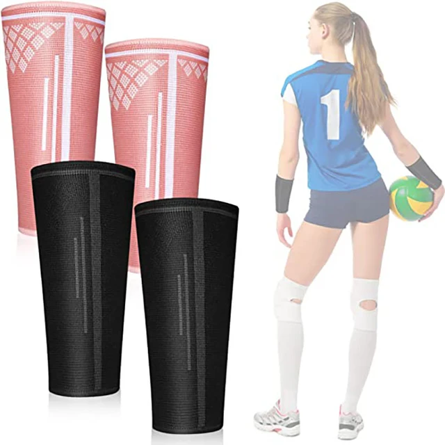 1 Pair Volleyball Arm Sleeves Black and Pink Arm Guards for Youth Teens  Training Compression Sleeves