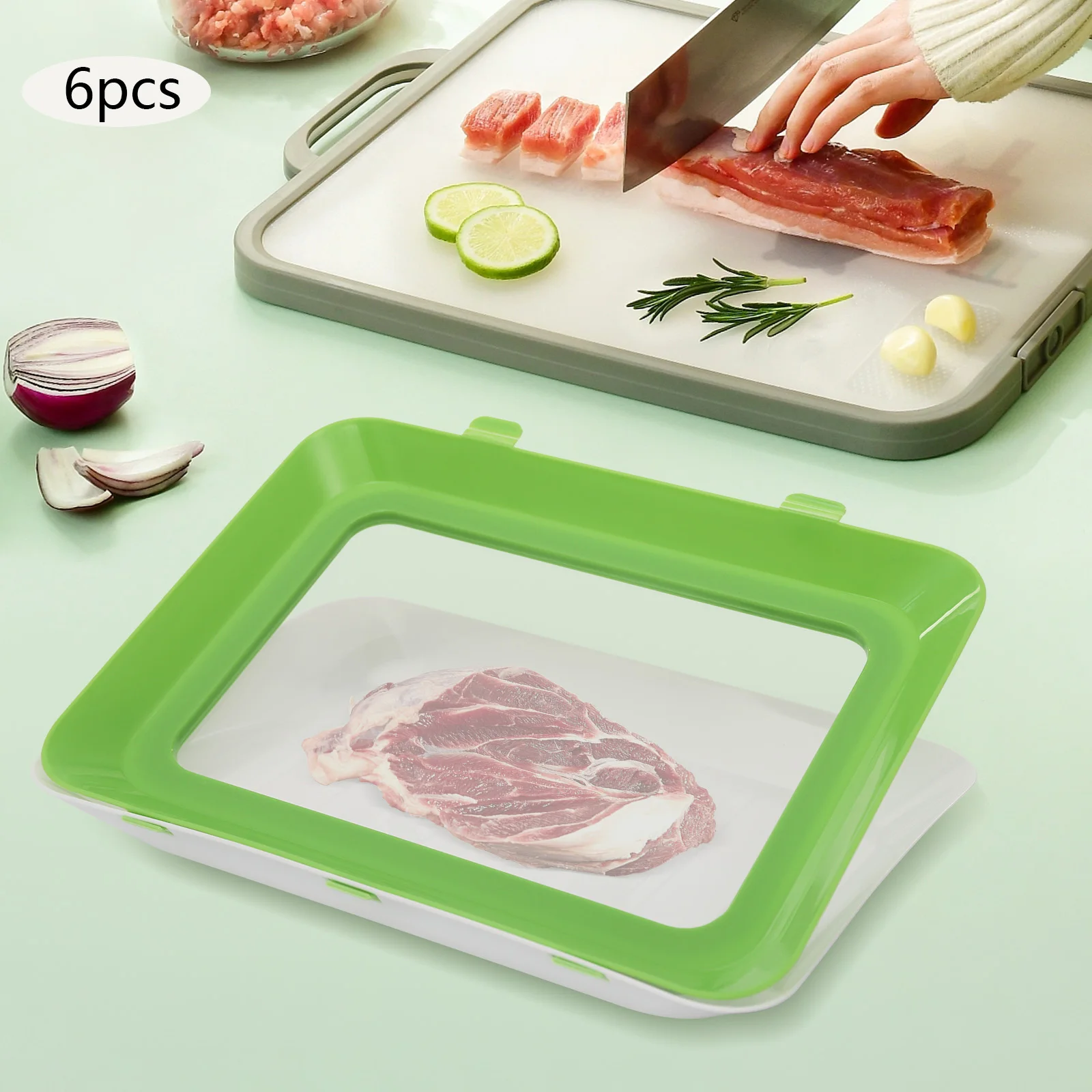 8pcs/6pcs/4pcs Reusable Food Storage Containers Airtight Lock Freshness Plates Set Stackable for Fridge/Freezer