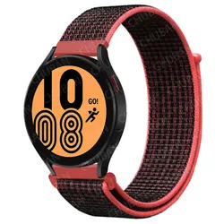 Breathable Nylon Sport Loop Band - Universal 20mm/22mm Strap for 22 mm watch band (10 red and black)