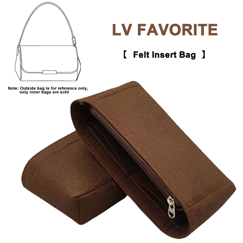 EverToner Fits For LV Favorite Women Small Bag Organizer Cosmetic Insert With Phone Pockets Toiletry Pouch Felt Liner Inner Bag