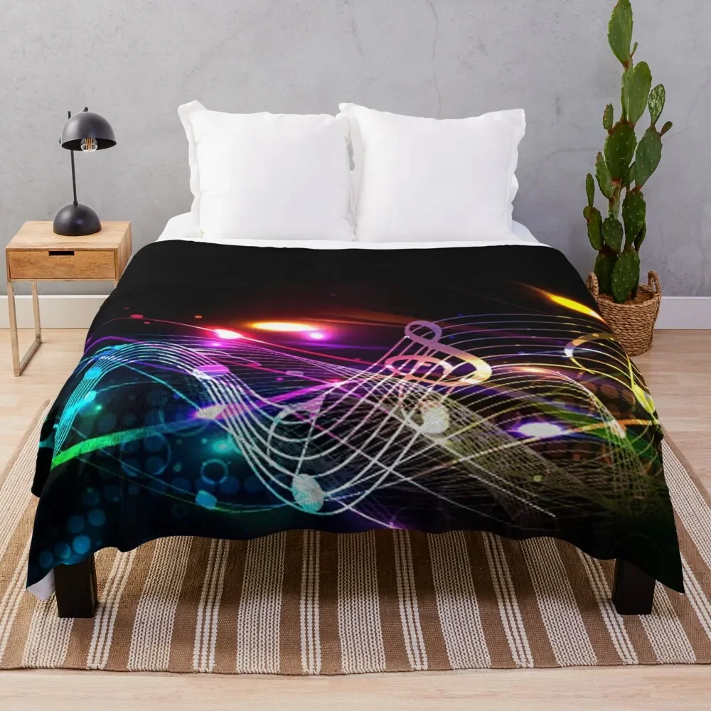 

Music Notes in Color for Music-lovers Throw Blanket Decoratives decorative Weighted Baby Blankets