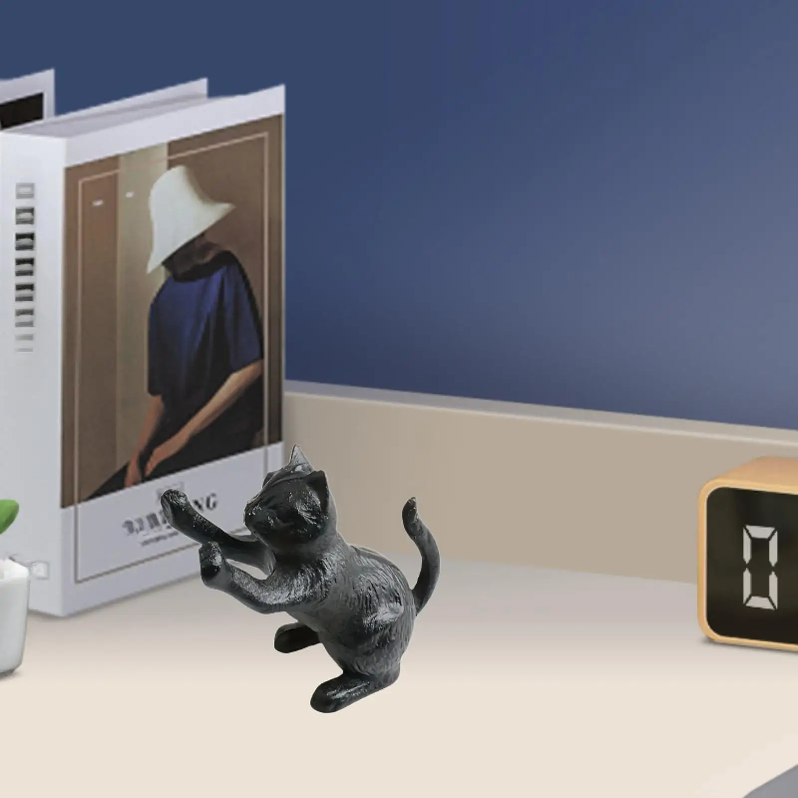 Decorative Cat Bookend Unique for Heavy Books Book Holder for Library Office Home Living Room Display Shelf Gift for Cat Lovers