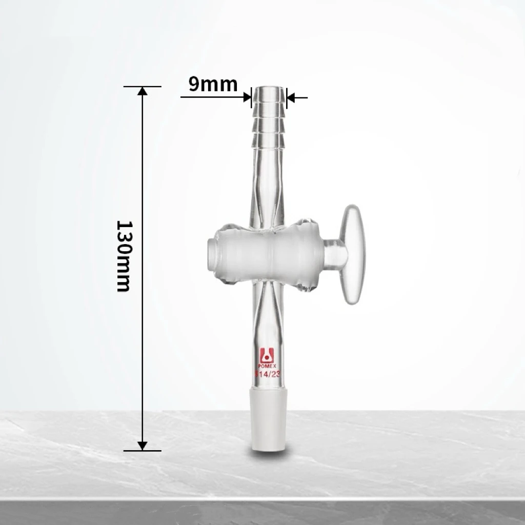 14/23 19/26 24/29 29/32 Joint Borosilicate Glass Lab Straight Adapter With PTFE Stopcock Ware
