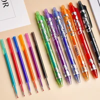 Large Capacity Ink Erasable Pen 6-color Push Gel Pen Set 0.5mm Transparent Colors Pen Office Writing Supplies Kawaii Stationery 5