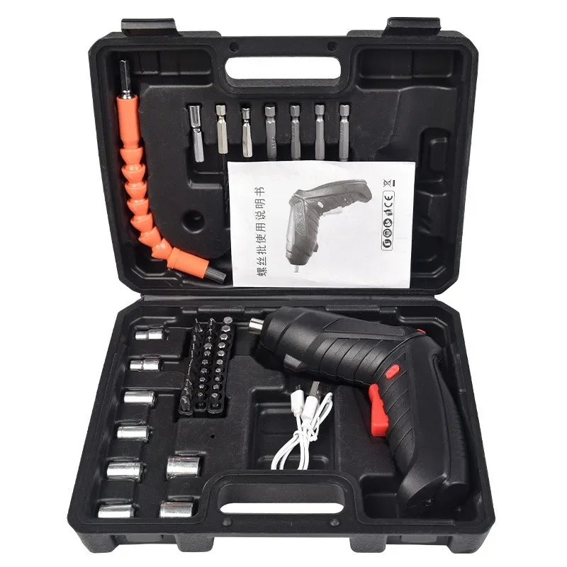 47piece Electric Screwdriver Set 3.6v Power Tool Kit Household Maintenance Repair 1800mAh Lithium Battery Mini Electric Drill