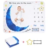 Ylsteed Baby Monthly Milestone Blanket Fleece Photography Background Prop for Boy Girl Lion Animal Rabbit Print Shooting Blanket 5