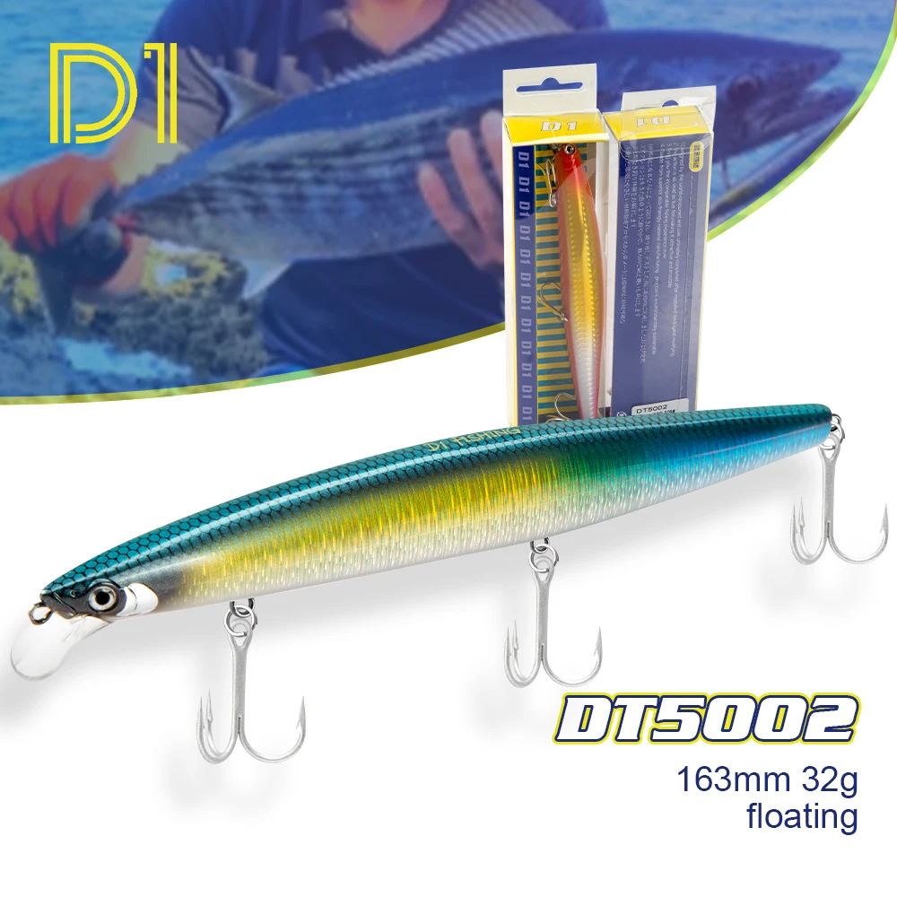 D1 Sea Bait Of BKK Hook Suspending Fishing Lure 160mm 145mm 120mm Artificial Minnow Wobbler Pofessional For Bass Tackle DT5002