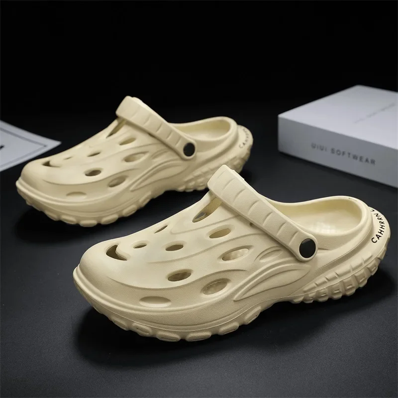 Summer Men Sandals Light EVA Men's Casual Shoes Hole Shoes Clogs Lovers Home Garden Outdoor Male Beach Flat Slippers Big Size