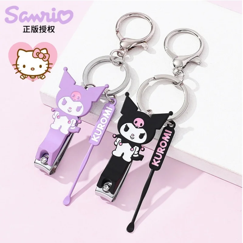 

Sanrio kuromi Милая изогнутая рот портативный брелок из сплава для ногтей клипер для ногтей Набор Аниме Маникюрный Инструмент унисекс