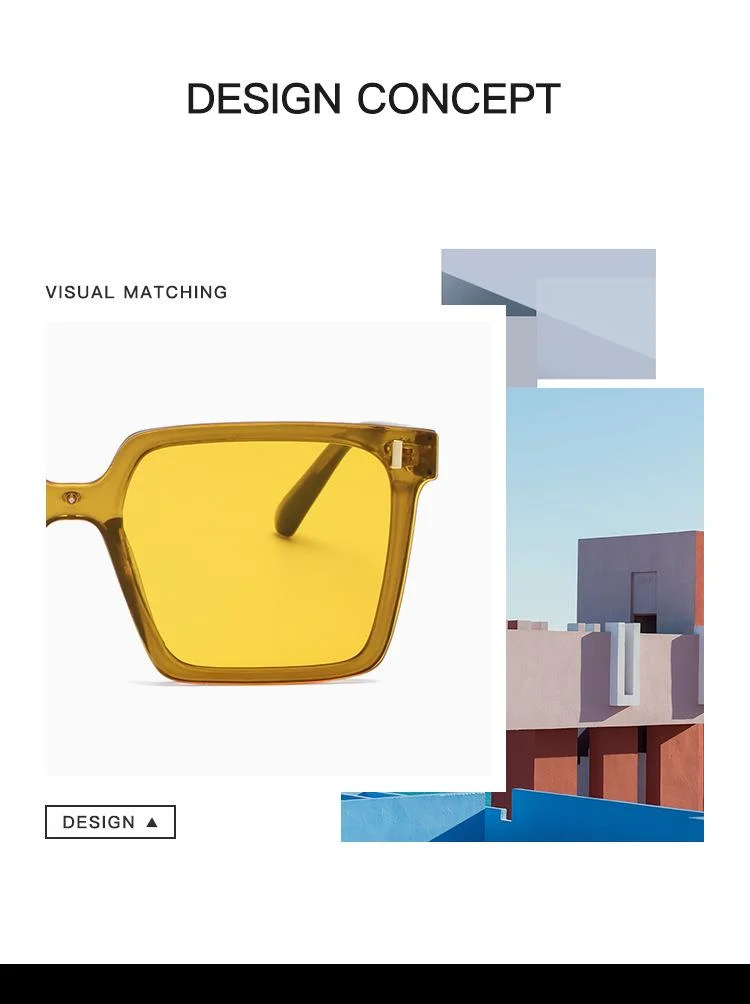 2023 neue, heiß verkaufte, quadratische Sonnenbrille mit großem Rahmen für Straßenaufnahmen und Urlaub, hochwertige, schlichte Sonnenbrille, modisches Mädchen_voghion.com