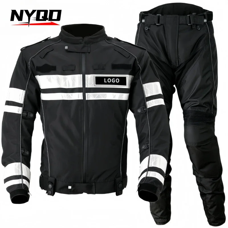 Autumn and Winter Cycling Clothing Warm Motorcycle Anti Cold Lobster Clothing Reflective Anti Fall Windproof Waterproof