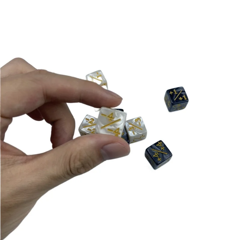 Dice 10pcs 16mm 6 Side Counting Dice +1/-1 Black White Kids Toy For Game Counting Counters boardgame toys