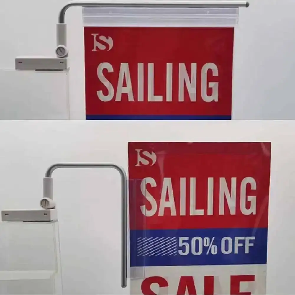 Supermarkt Metall Regal montiert Poster Clip Ständer Kühlschrank Poster Ständer Promotion Banner Display Rack magnetische Basis Halterung – Detail 8