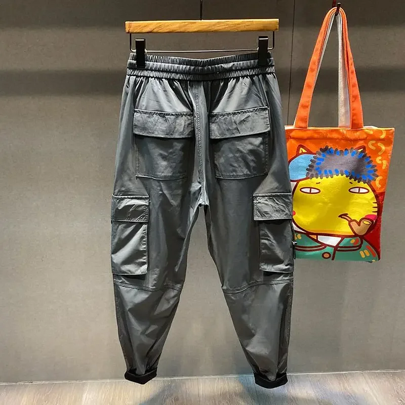 Pantalones negros para hombre, pantalones cargo multibolsillos para hombre, pantalones harén multibolsillos para exteriores, senderismo, otoño, pantalones de nailon de alta calidad más baratos