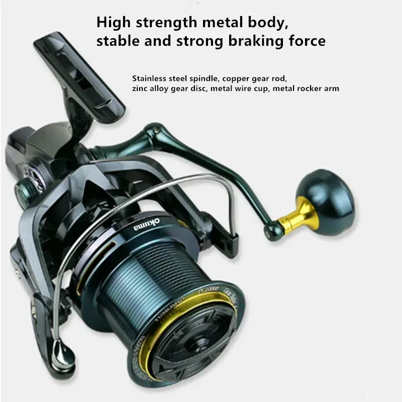 Okuma 50 kg Angelrolle 9000-14000 Metall Langstrecken-Gussrute Struktur Angelrad 4:7:1 – Detail 10