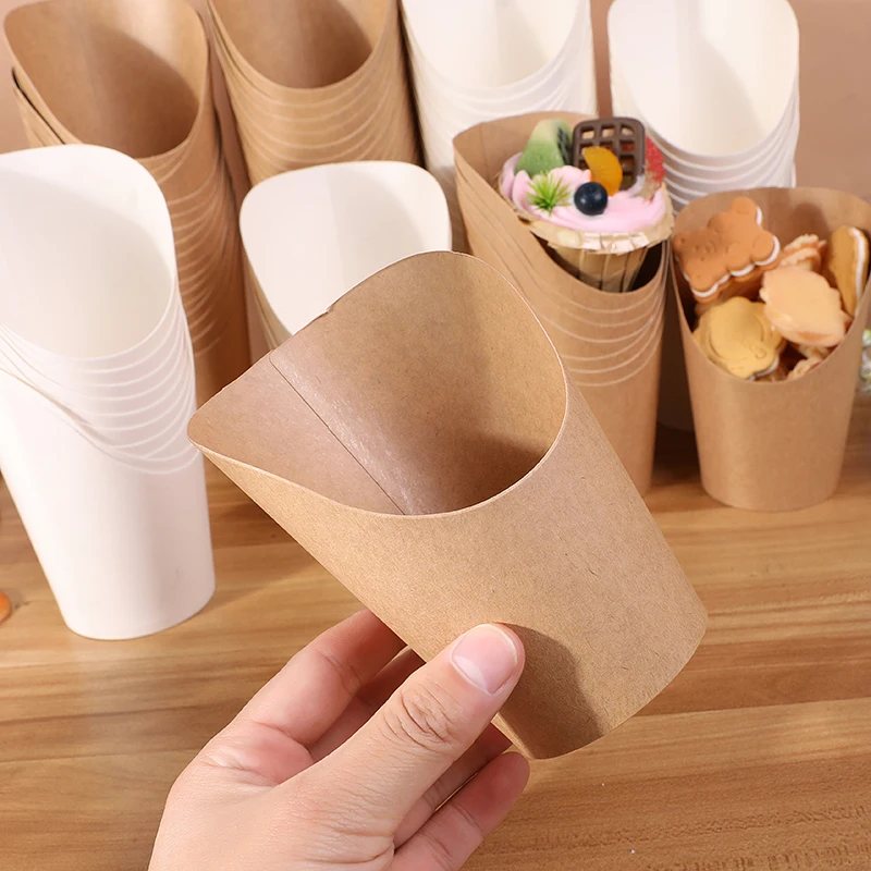 20/50pcs Kraft Paper French Fries Cups, Disposable Candy, Snack, Dessert Holders, Food ... - SKU PFFC1210 - UGI Packaging