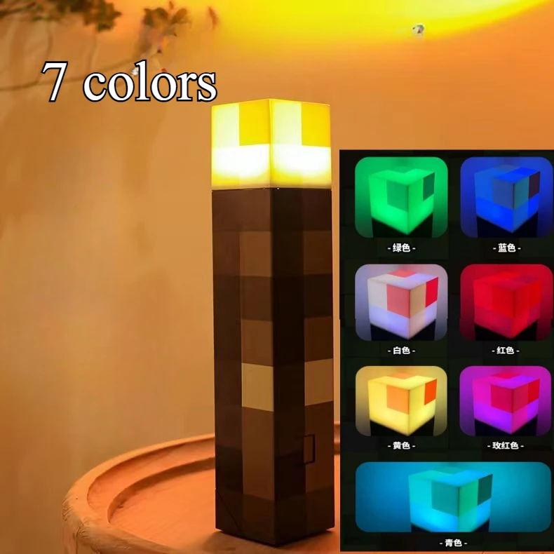 Torch light pixel wind remote control torch night light charging mine diamond