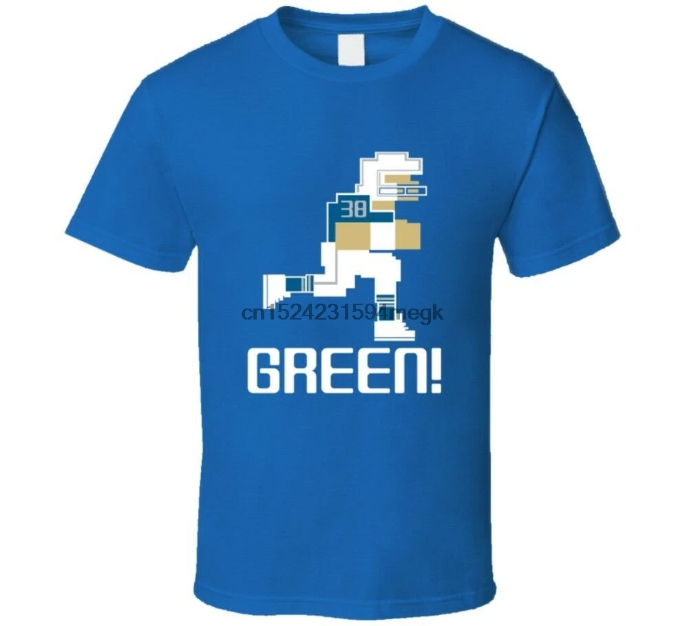Футболка Tion Green #38 Tecmo Bowl для игроков в футбол из Детройта (1) |