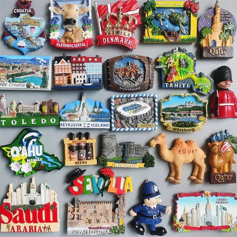Magnetic Fridge Magnets Magnetic Sticker Tahiti France Denmark Spain Croatia Saudi Arabia Hawaii Saipan Egypt Qatar ICELAND BUDVA Germany
