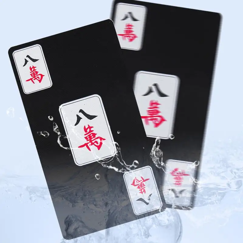 Mahjong Playing Cards Travel-Friendly PVC Mahjong Card Set Interactive Board Games AdultsCards Mahjong Fun For Class Activities 5